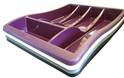 Whitefurze Cutlery Tray, Plastic, Silver