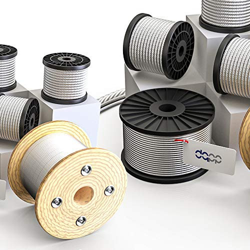 DQ-PP STEEL ROPE | 6mm | 5m | Stainless steel INOX | 7x7 medium soft | Wire rope for climbing aid rustproof steel wire forest rope winch tension handrail