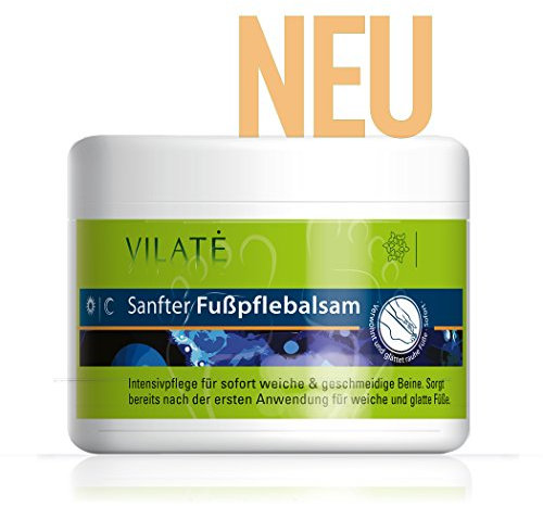 Vilaté Sanfter Fußpflegebalsam 200 ml - Macht müde Füße weich und glatt. Zieht schnell ein, mit vielen wertvollen Pflanzenwirkstoffen.