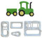 1 FMM Traktor Ausstecher-Set aus Kunststoff | Bauernhof | Trecker | für Fondant und Blütenpaste