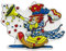 PARTY DISCOUNT Wand-Deko Clown mit Tröte, Höhe ca. 30 cm