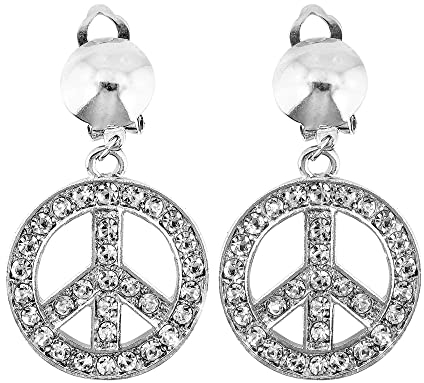 W WIDMANN MILANO Party Fashion 7539E - Ohrringe Peace and Love, Schmuck, Hippie, Mottoparty, Karneval