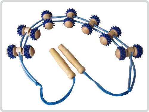 Rückenmassageroller Seilroller Massageroller Roller Massagerollband Rücken aus Holz mit Kunststoffnoppen *Top Qualität*