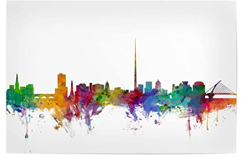 artboxONE Poster 30x20 cm Städte Dublin Ireland Watercolor - Bild Irland Cityscape Dublin