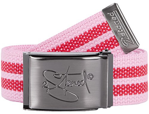 2Stoned Gürtel Stoffgürtel Rosa-Rot, matte Schnalle Classic, 4 cm breit, Koppelgürtel für Damen und Mädchen