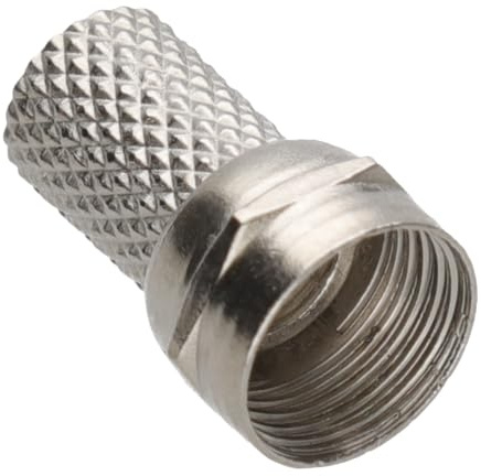 kenable F Type Twist-On Male Connector Plug for RG6 Coaxial Cable No Crimp Tool Required Silver 6.5mm 1 Pack