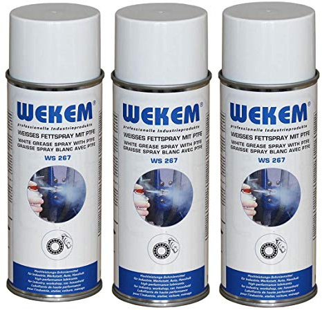 Wekem 3er Sparpack 400ml Weisses Fettspray mit PTFE WS267