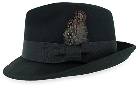 Hats in the Belfry Trilby Snap Brim Fedora Hat, Black, X-Large