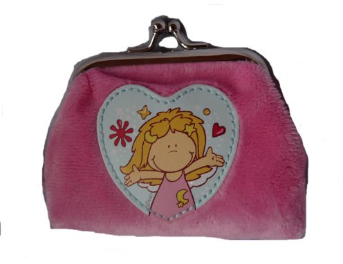 NICI - 31931 - Little Wingels, Geldbörse, Emily, Plüsch, 10cm x 7cm, pink, klickverschluß