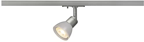 SLV LED Schienen-Strahler PURIA TRACK | Dreh- und schwenkbarer 1-Phasen-Strahler, LED Spot, Deckenstrahler, Deckenleuchte, Schienensystem, Innenbeleuchtung, 1P-Lampe | GU10 QPAR51, Grau
