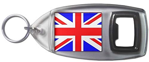 Union Jack UK Flag - Plastic Bottle Opener Key Ring