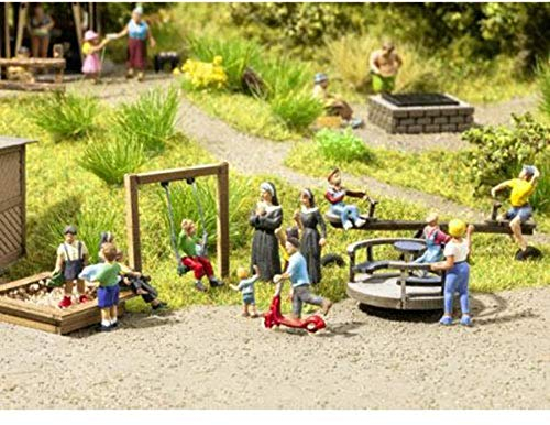 NOCH Spielgeräte, mit Karussell, Wippe und Schaukel für Modellbau Zubehör 3-teilig für H0 Spur