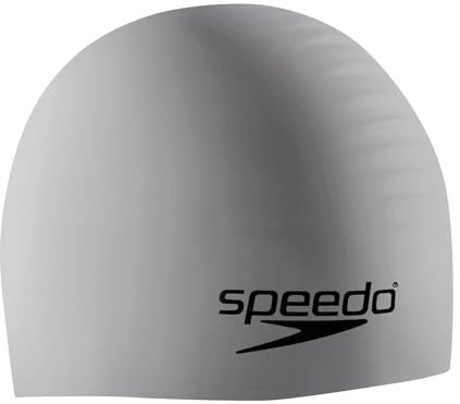 Speedo Gorro de natación unisex de silicona, color plateado, talla única