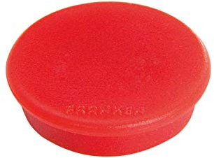 FRANKEN Magnete Rund, 10 Stück, Hochwertige Haftmagnete für Büro, Haushalt, Werkstatt, ideal für Whiteboards, Kühlschrank, Plantafeln oder Schaukästen, 32 mm, Rot, HM30 01