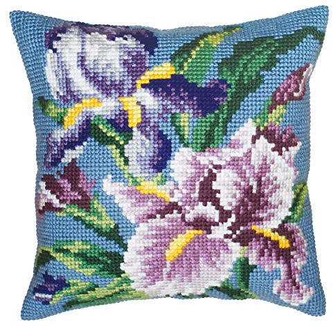Collezione d'Arte 40 x 40 cm Purple Iris Punto Croce Cuscino Kit