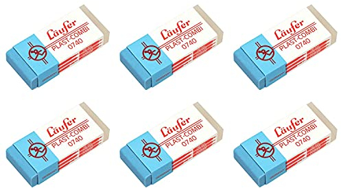 Läufer Radiergummi, Kunststoff 6 Stück – Plast Combi (07400)