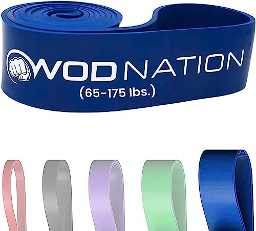 WOD Nation Klimmzug-Unterstützungsband – Klimmzüge, Widerstandsbänder, Dehnung, Mobilitätsarbeit und ernsthafte Fitness – Einzelnes blaues Band