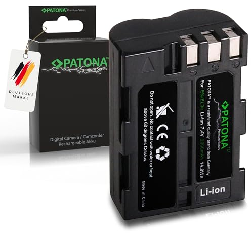 PATONA PREMIUM EN-EL3E Batteria 2000mAh compatibile con Nikon D40 D40x D50 D60 D70 D70s D80 D90 D100 D200 D300 D300S D700 D900 D3000 D5000 batteria di ricambio per modelli EN EL3E ENEL3E EN EL 3E