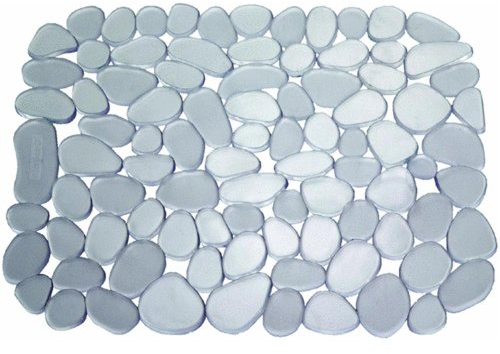 iDesign Pebblz Protector de fregadero, alfombrilla escurreplatos de plástico, salvaplatos recortable para pila, gris grafito