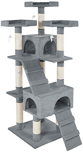 tectake® Arbre à Chat Griffoir pour Chat en sisal H170 cm, Jeux Chat Appartement Accessoire Chat Grattoir Chat Niche Chat Couchage Chat Panier Chat Lit pour Chat Jeu à Souris Echelle Chat
