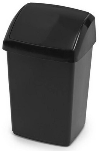 Whitefurze Plastic 10ltr Swing Bin and Lid Black