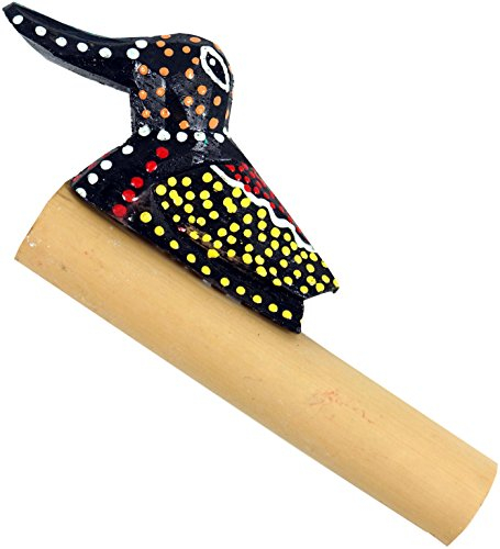 GURU SHOP Musikinstrument aus Holz, Handgearbeitet Pfeife, Flöte, Spaß Trompete - Bambus Tröte 3, 6x13x2 cm