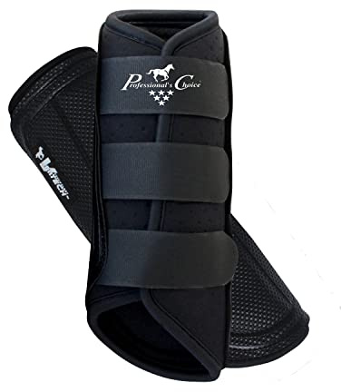 Professional's Choice Ventech Brushing Boots | All-Purpose Horse Boots | Hook & Loop Closure | Sold in Pairs | Black Medium