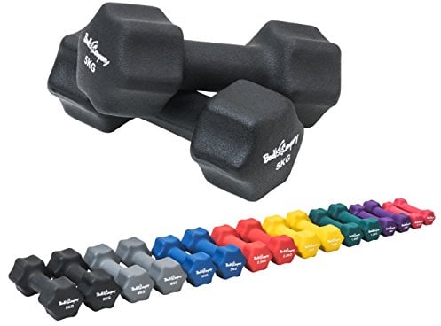 Bad Company Neopren Hanteln 2 x 5 kg schwarz - Kleine Hantel gummiert für Fitness Gymnastik Aerobic Zuhause - Home Gym Kurzhanteln für Frauen Männer - Dumbbells 5kg