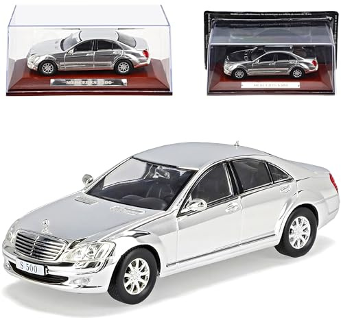 MODELLCARSONLINE Mercedes-B S-klasse W221 S500 Limousine Silber Chrom 1/43 Modell Auto Modellauto