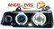 in.pro. 1213780 HD Scheinwerfer Satz Angle Eyes mit Ringen und Blinker BMW E36 Baujahr: 90-99 Limousine und Touring für elektrische Leuchtweitenregulierung Leuchtmittel: H1+H1, klar - schwarz