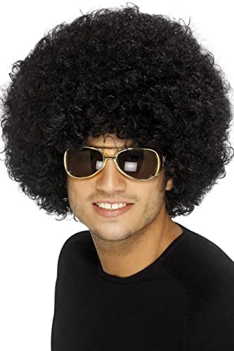 Smiffys 70er Flippige Afro Perücke, Schwarz, 120g