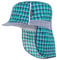 maximo Jungen Tellercap, Nackenschutz Mütze, Mehrfarbig (Minze-dunkelblau-karo 56), 47 cm