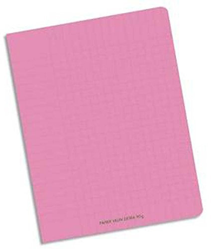 Lot de 10 Cahiers piqûre, 96 pages, Grands carreaux Seyès, Format 24 x 32 cm, Couverture polypro ROSE