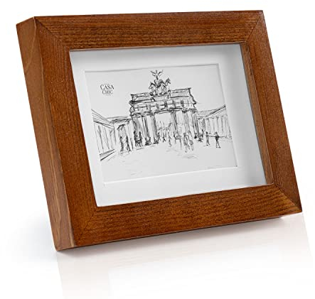 Casa Chic Cadre Photo, Cadre Photo en Bois de 18x13 cm, Cadres photo, Porte Photo Mural, Cadre Decoration Murale Pele Mele, Affichage Vertical/Horizontal, avec Protection Verre et Passe Partout Inclus