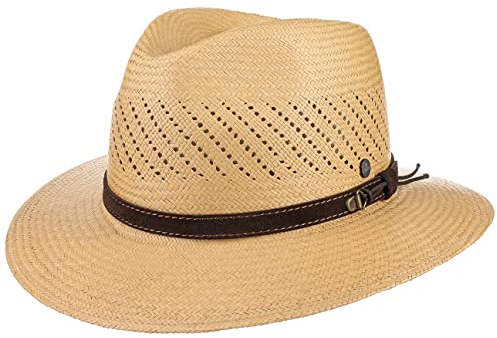LIERYS Air Panamahut Herren Handmade in Ecuador Sonnenhut aus Panamastroh Traveller Panama Herrenhut Frühjahr Sommer braun L (59-60 cm)