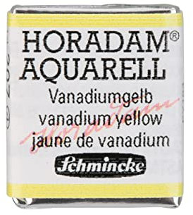 Schmincke – HORADAM® AQUARELL - feinste Künstler-Aquarellfarben, 207 Vanadiumgelb, 14 207 044, 1/2 Näpfchen