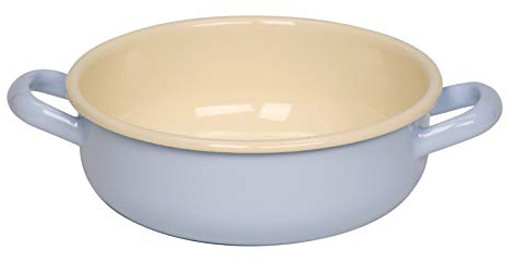 Riess, 0444-006, Bauernschüssel, CLASSIC - BUNT/PASTELL, Farbe Blau, Durchmesser 18 cm, Höhe 7.3 cm, Inhalt 1.5 Liter, Emaille, Farmerschüssel, Induktion