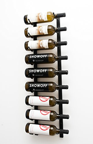 VintageView W Series Pro Wine Rack 3 - Metal Wall Mounted Wine Rack - Modern, Easy Access Wine Storage - Space Saving Wine Rack with 9 Bottle Storage Capacity - (Matte Black)