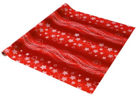 SIGEL GP113 Weihnachts-Geschenkpapier rot/silber | 1 Rolle 5m x 70cm | Fairy Lights