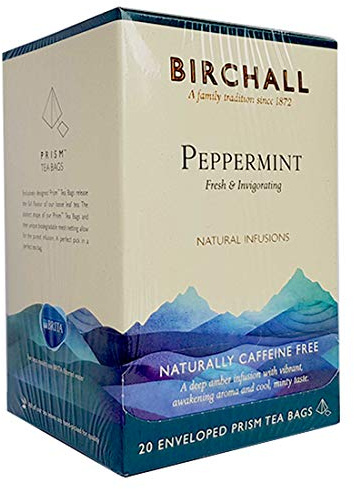 Birchall Peppermint Prism Tea Bags, (20 Enveloped Prism Tea Bags)