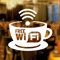 Wall4Stickers Free WiFi Coupe Gratuite Autocollant de Vinyle de Signe de fenêtre Graphique Café Boutique Salon Bar Restaurant