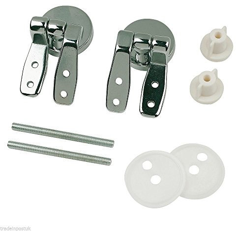 Toilet Seat Hinges for Wooden Seats - Chrome Metal
