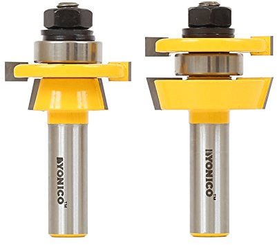 Yonico 12249 Shaker 2 Bit Rail and Stile Router Bit Set 1/2-Inch Shank