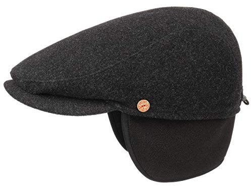 Mayser Felix Flatcap Schirmmütze Wollmütze Regular Fit Fleecefutter Made in EU Herren Winter anthrazit 58 cm