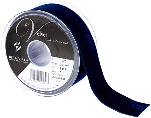 Berisfords Samtband, Marineblau, 36 mm x 5 m