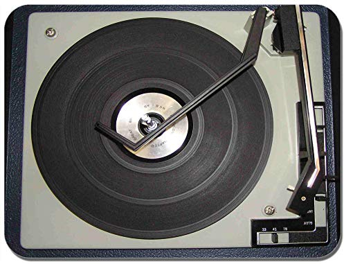 Tappetino del mouse con giradischi e mixer per DJ classico, vintage