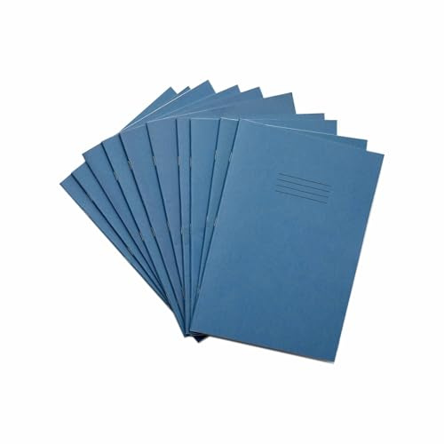Rhino A4 Exercise Books, 8mm Ruled, 80-Page / 50-Pack, Light Blue | Notebooks with Standard Line Spacing & No Margin - Perfect for Writing Lesson & Meeting Notes in School, Home or Office