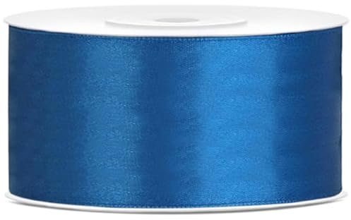 Satinband 25m x 38mm Dekoband Geschenkband (Blau)