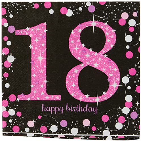 Adult Pink Celebration 18th Birthday Luncheon Napkins