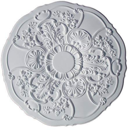 Styropor Stuckrosette M 20 |Stuckrosette Wand und Decke|Stuckrosette flach| Durchmesser 58 cm|Styropor Premium| Bereits vorgestrichen in reinem Weiß | Verleihen Sie Ihren Räumen einen Hauch von Luxus.